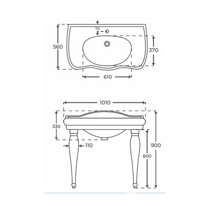 Lavabo avec pieds Britania