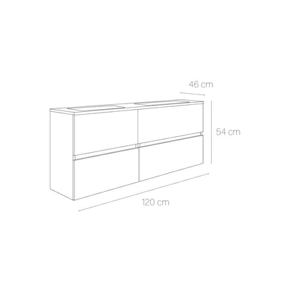Meuble lavabo double bac Esencial