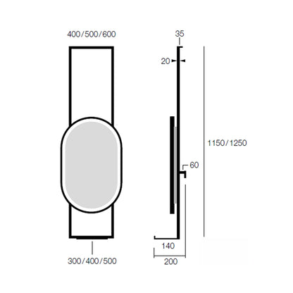 Support de plafond en métal avec étagère miroir