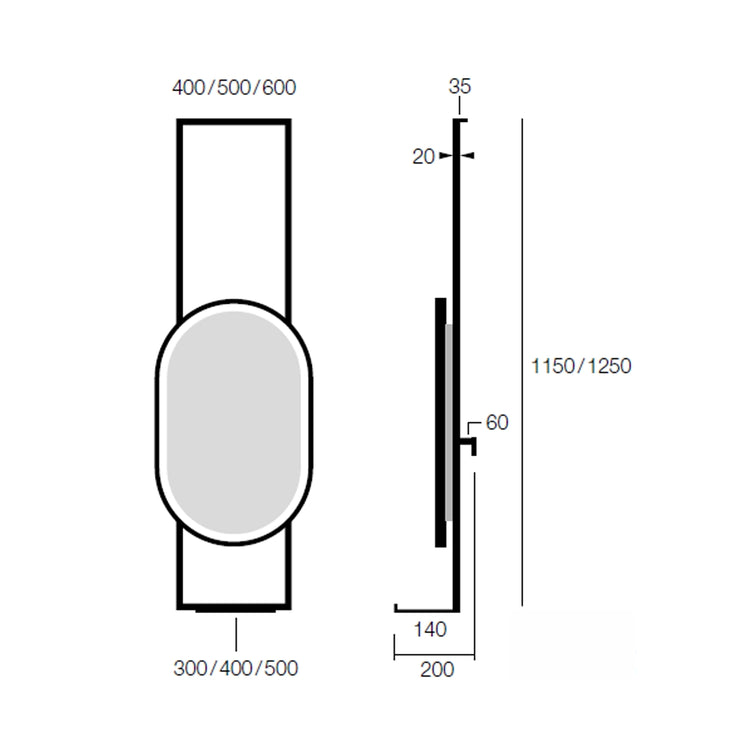 Support de plafond en métal avec étagère miroir