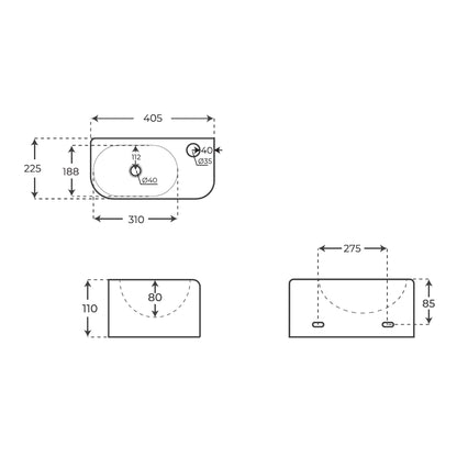 Lavabo fonds reduit Eiko