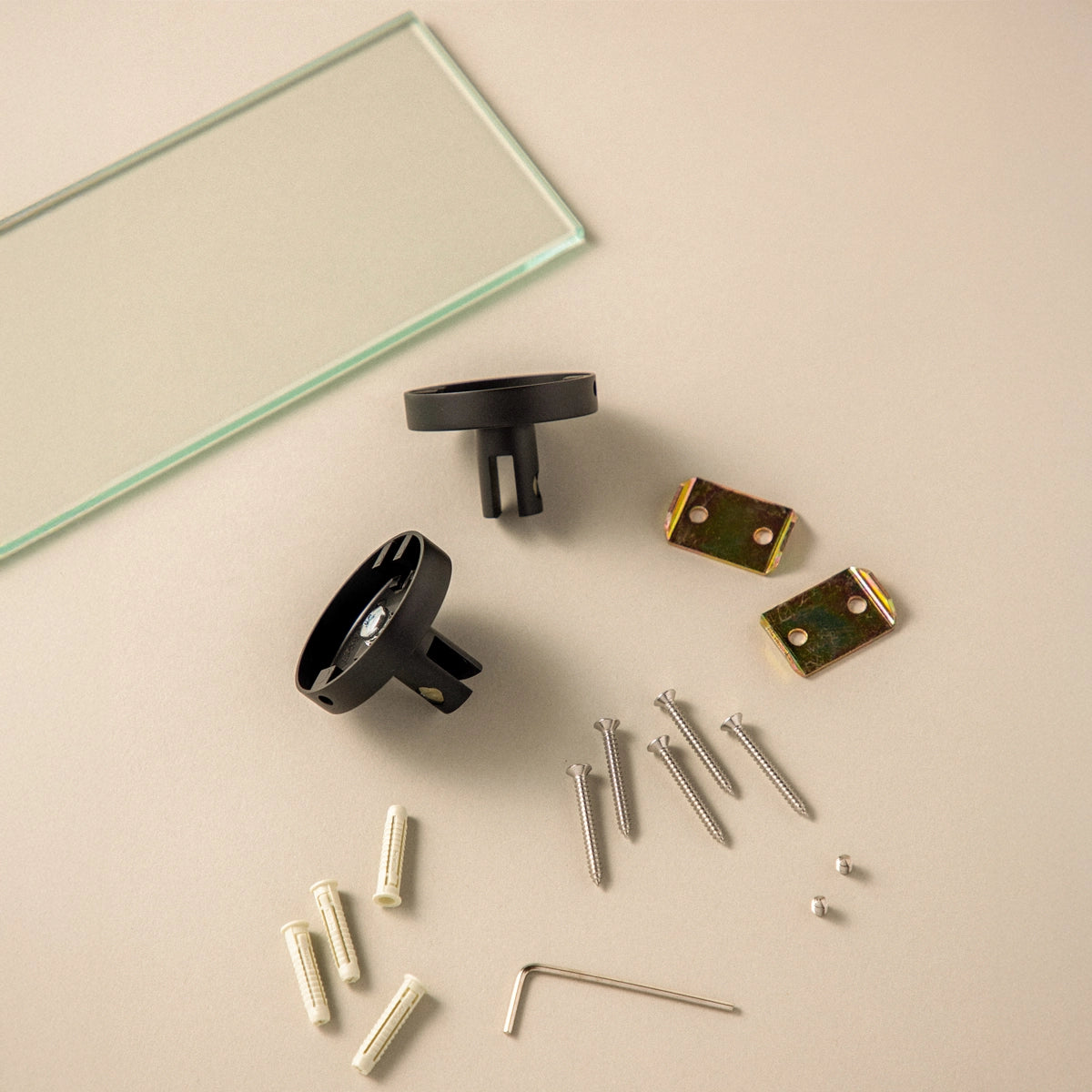 Étagère en verre de départ