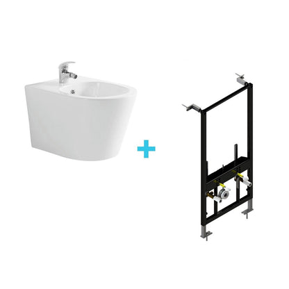 Pack bidet suspendu et cadre Bolonia blanc