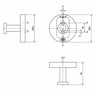 Patère murale Brass