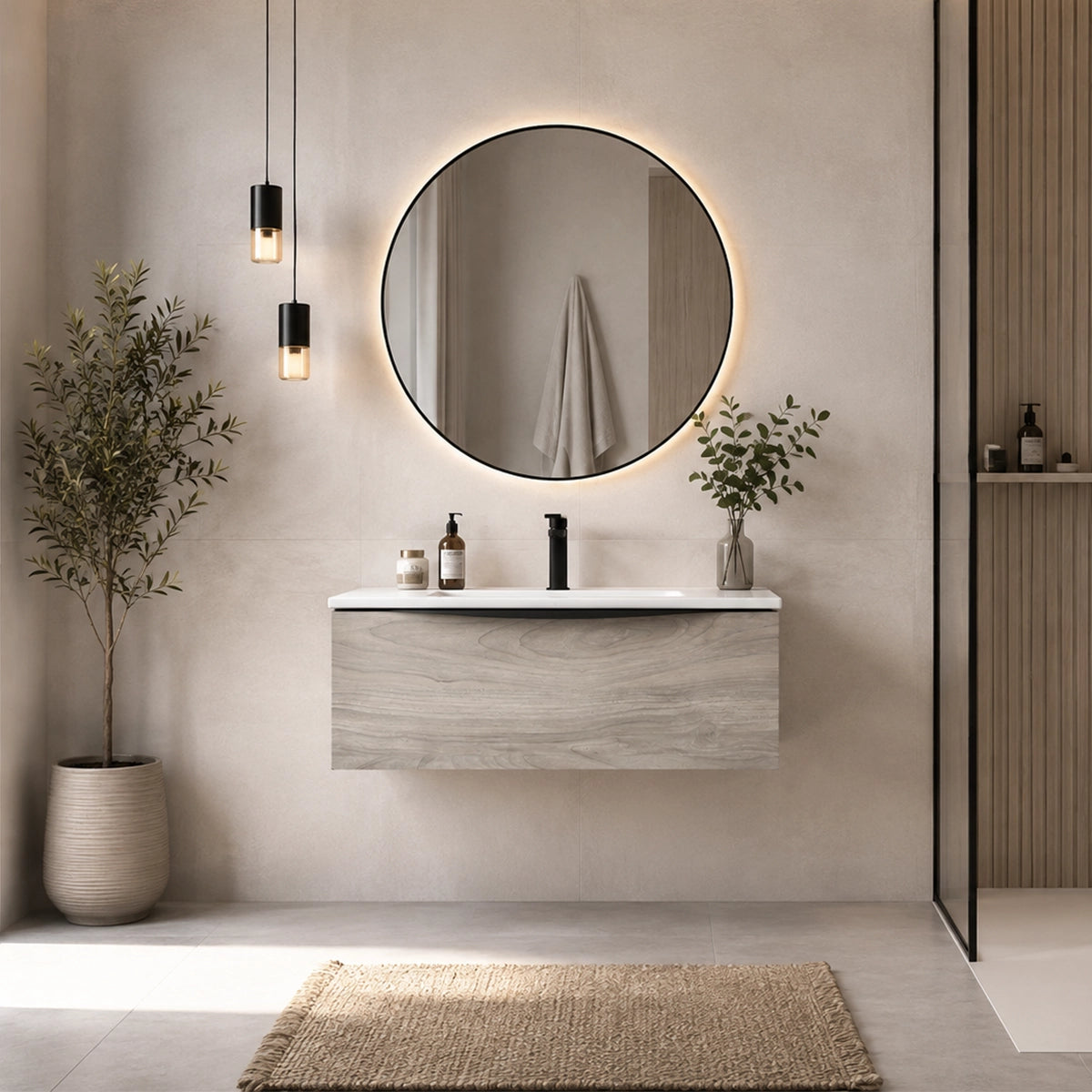 Meuble de salle de bain mural Landes