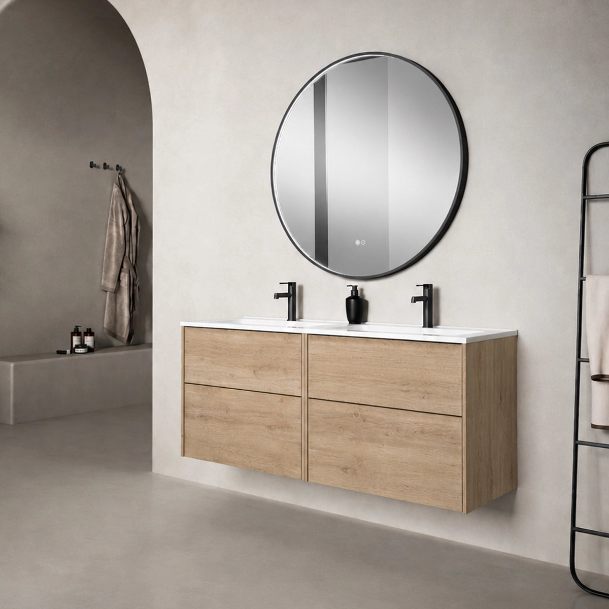 Meuble avec lave-mains de salle de bain Albor