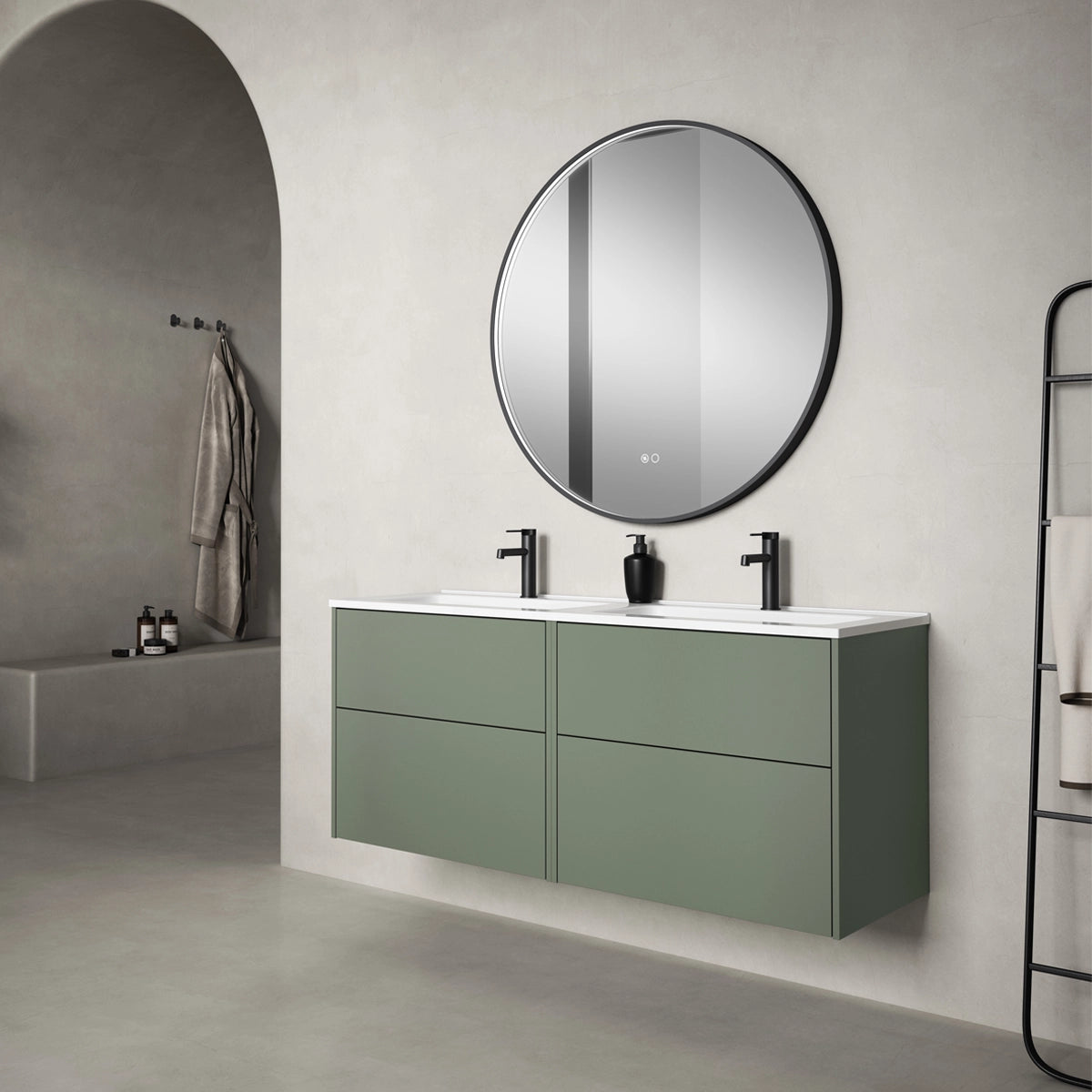 Meuble avec lave-mains de salle de bain Albor