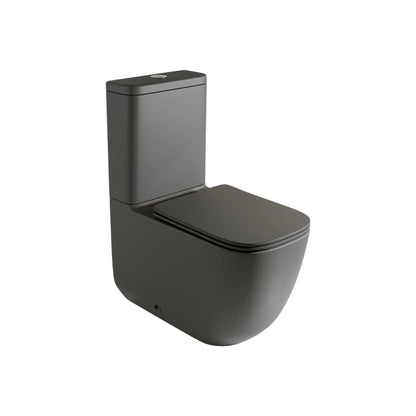WC à réservoir bas noir mat Zen