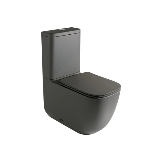 WC à réservoir bas noir mat Zen