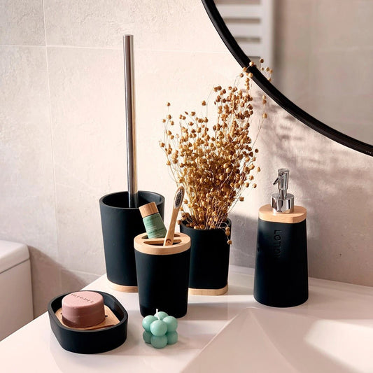 Accesorios baño negro mate