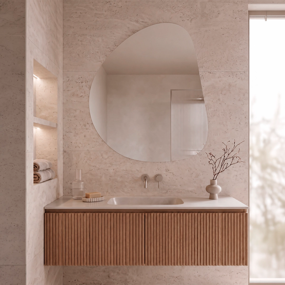 Miroir bain forme irrégulière Altair Nol