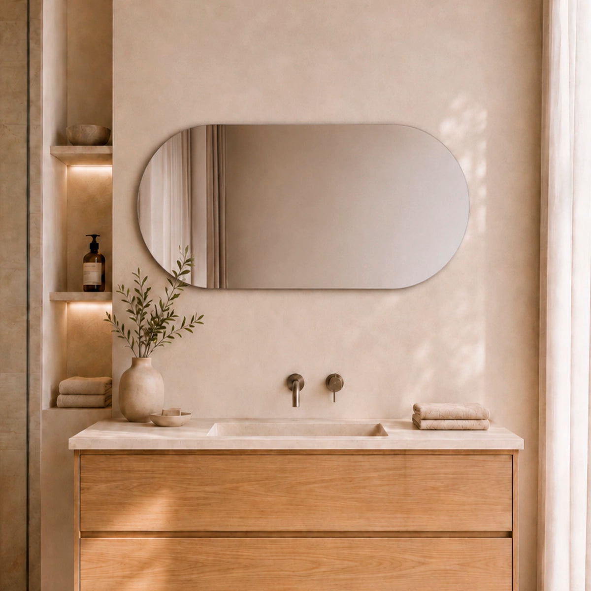 Miroir ovale sans lumière Mizar Nol