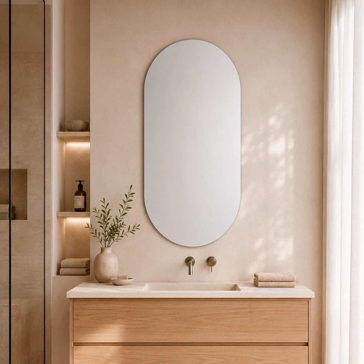 Miroir ovale sans lumière Mizar Nol