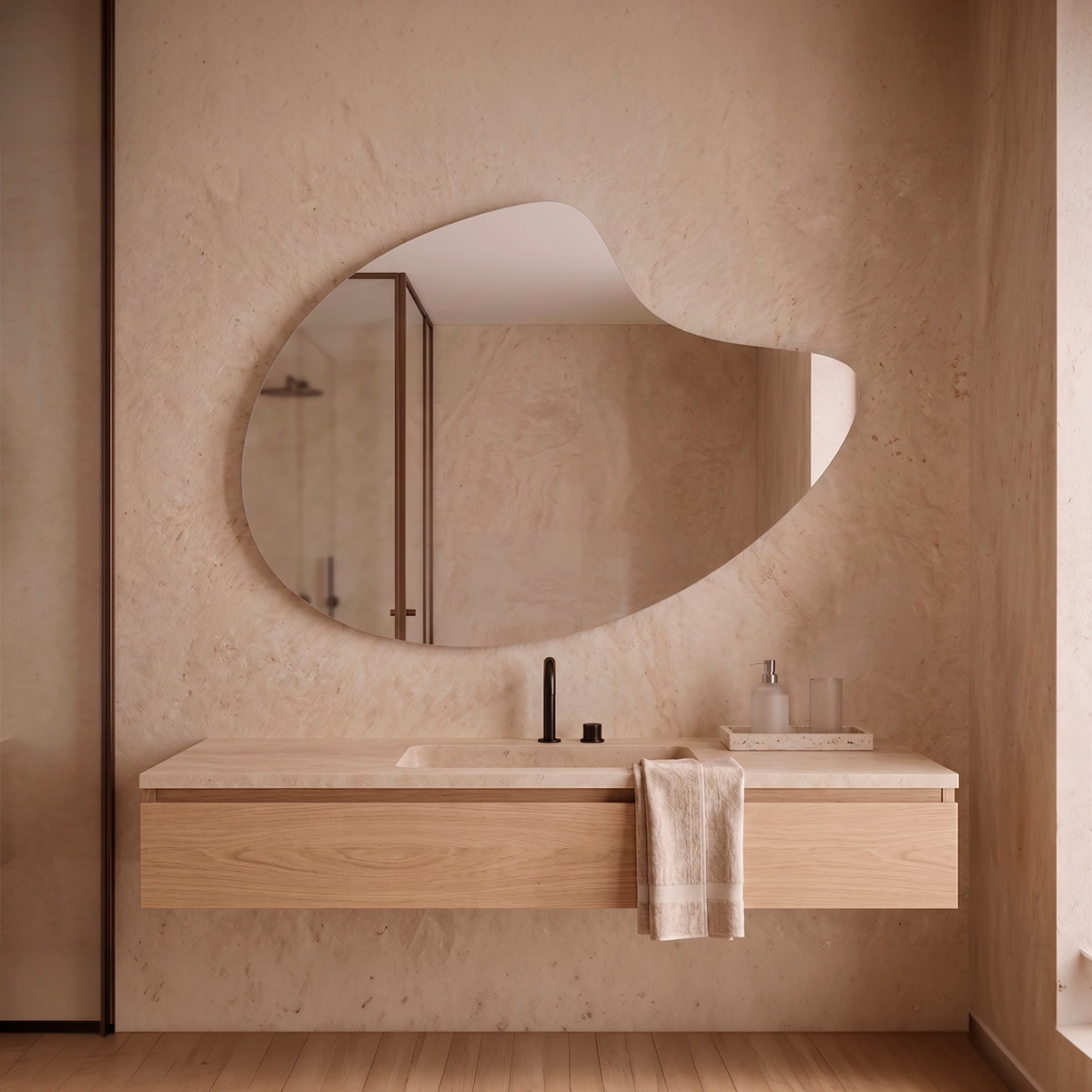 Miroir irrégulier bain Sira Nol