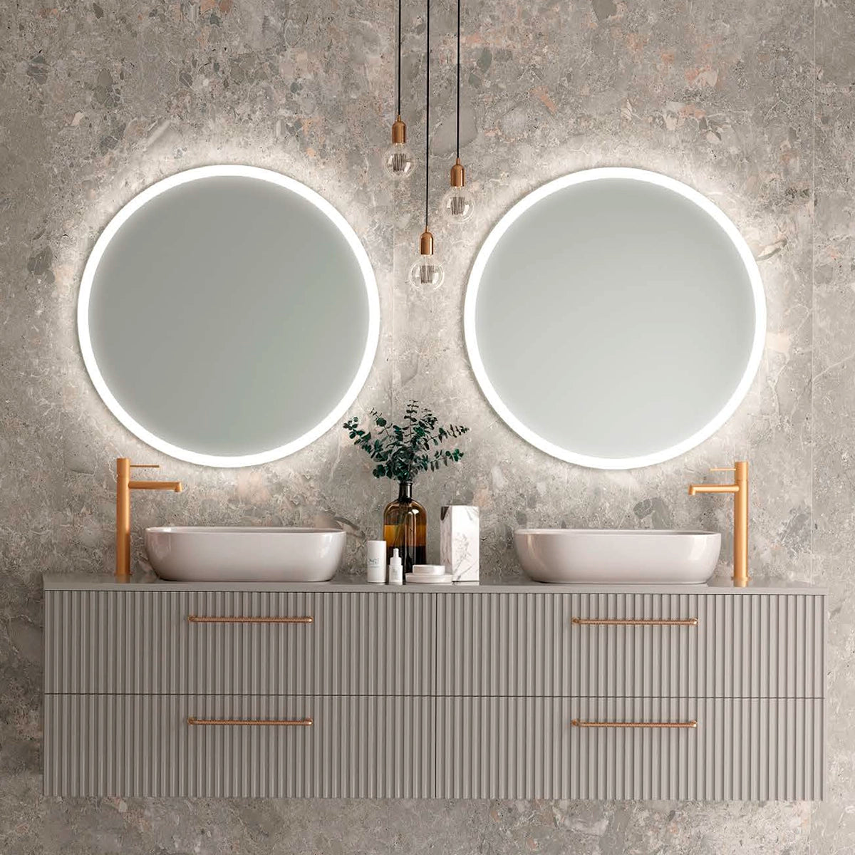 Miroir rond avec lumière led Belgia