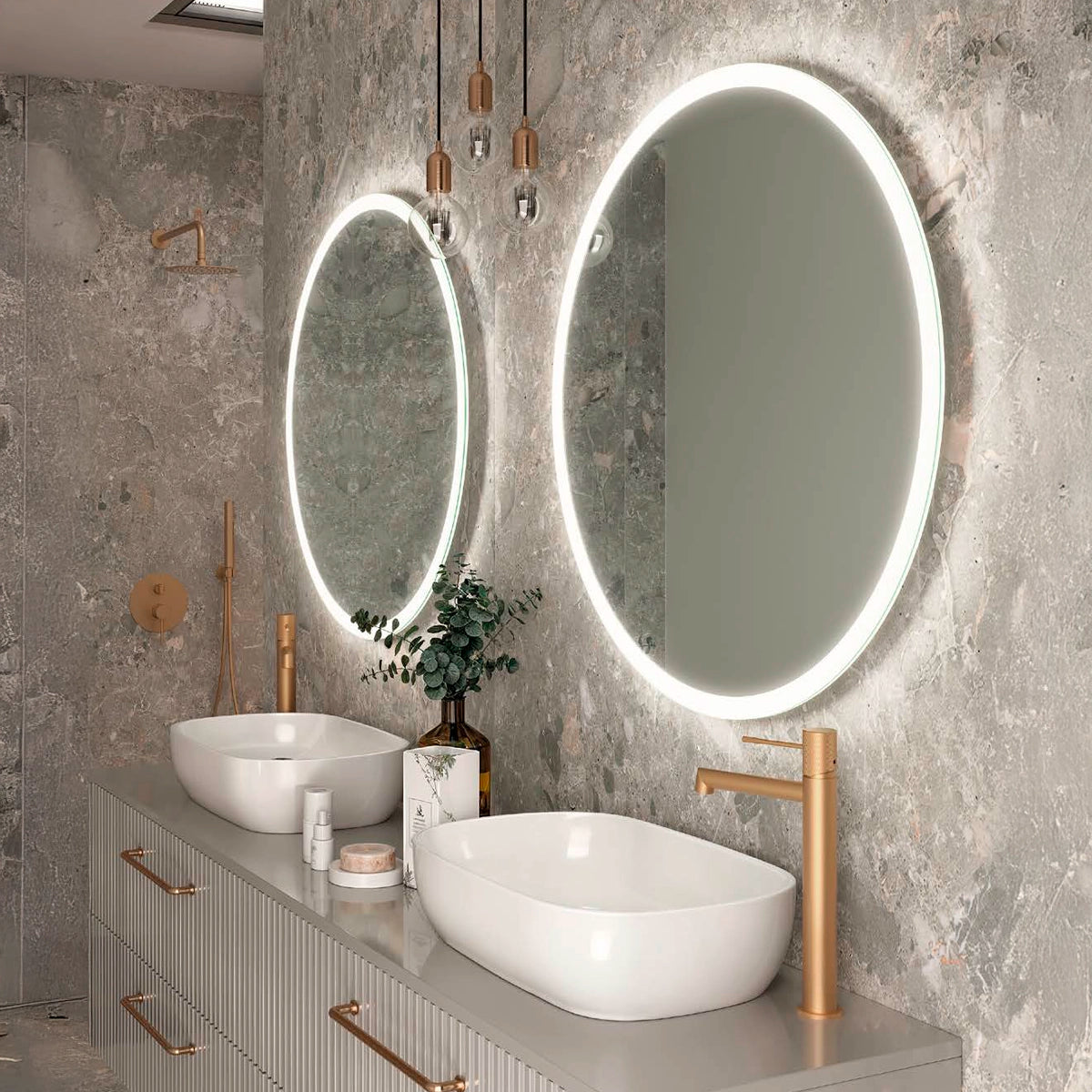 Miroir rond avec lumière led Belgia