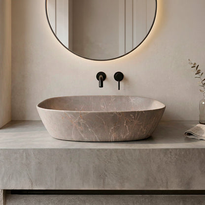 Lavabo de salle de bain à poser brown Oriol 