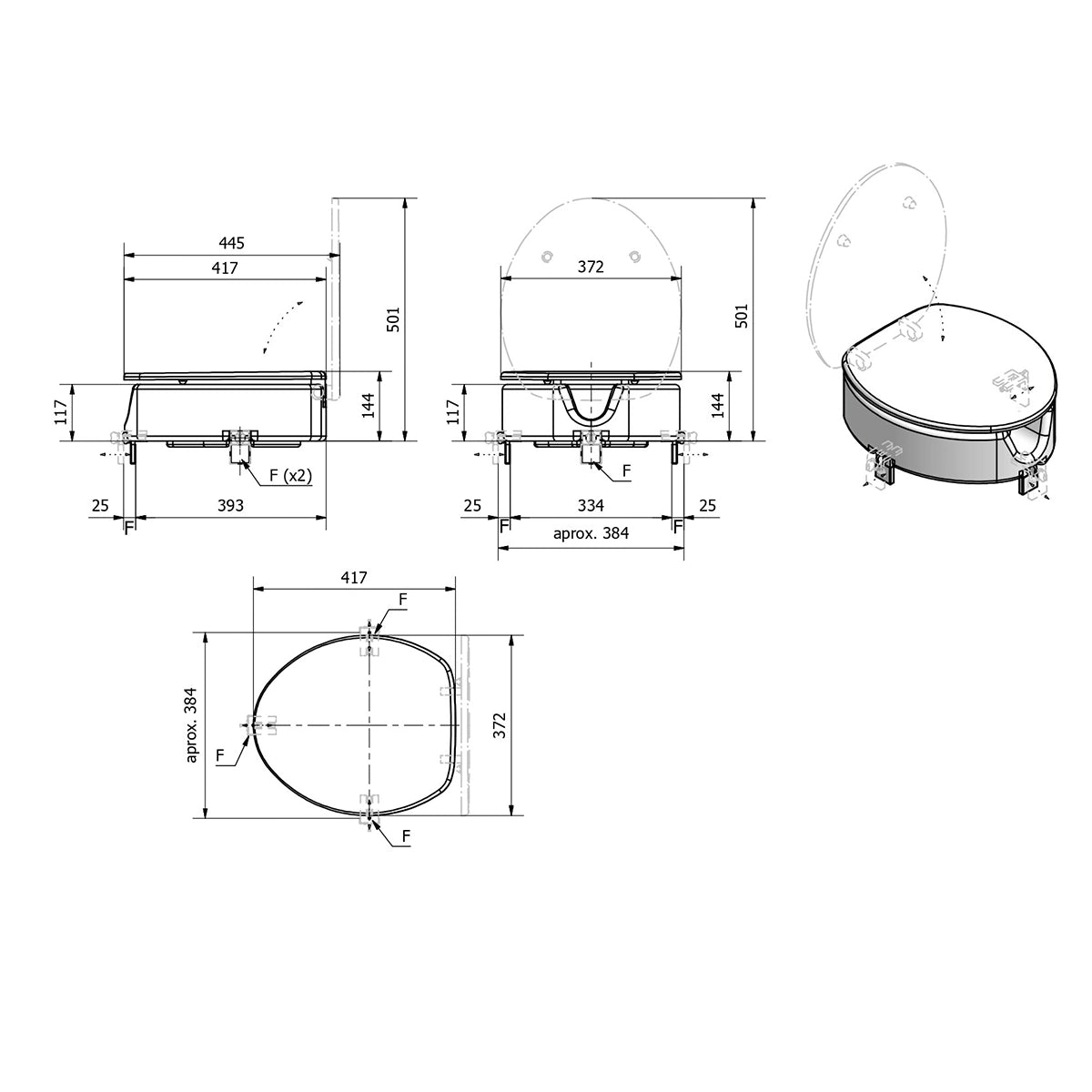 Asiento elevador con tapa - Thebath