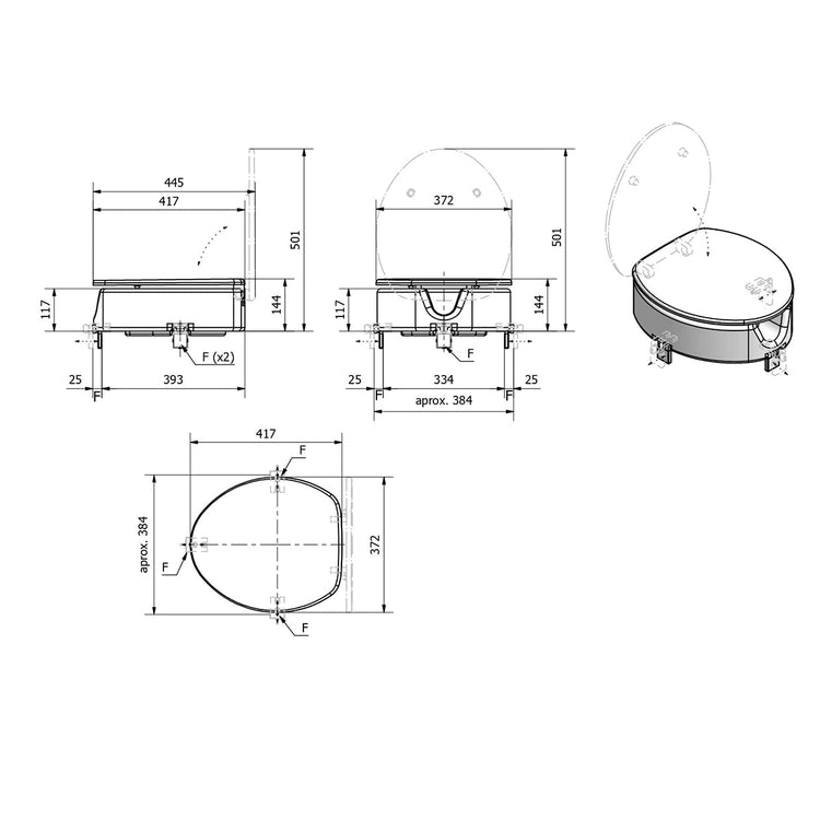 Siège de montage avec couvercle