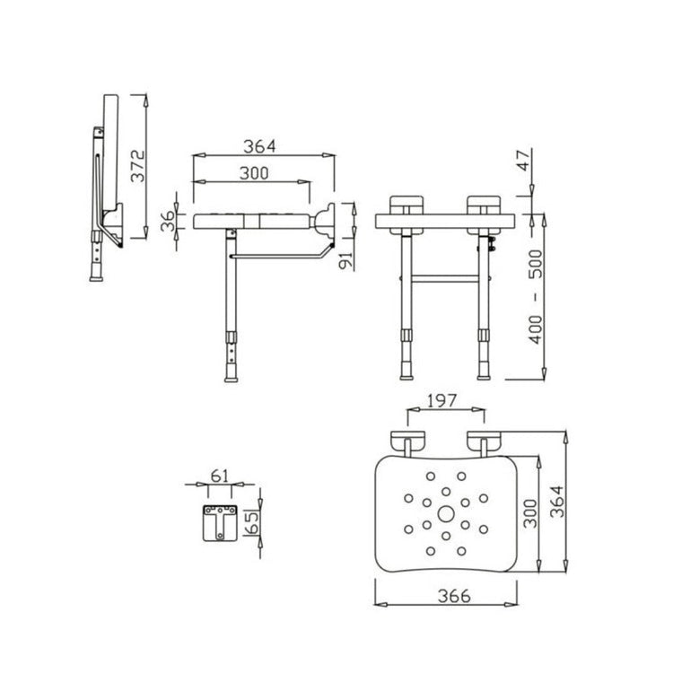 Chaise de douche pliante