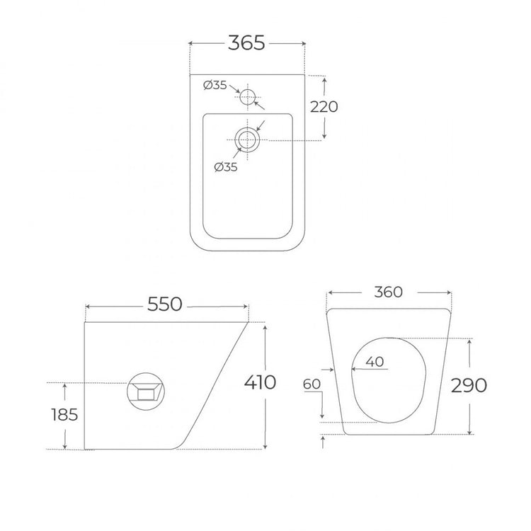 Bidet sur pied gris mat Venise