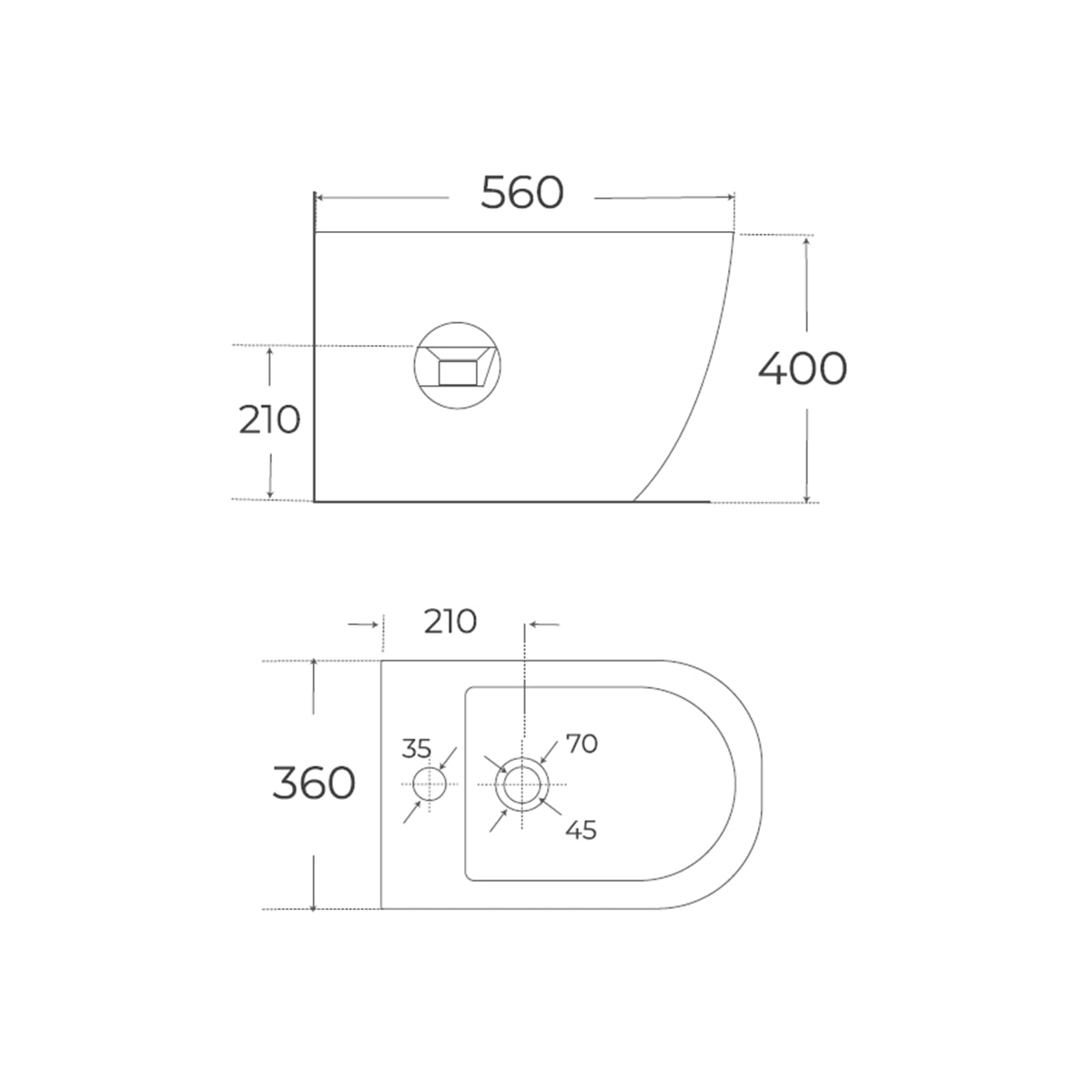 Bidé a suelo negro brillo Verona - Thebath