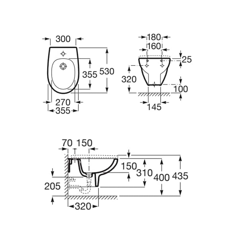 Bidet suspendu Roca Victoria