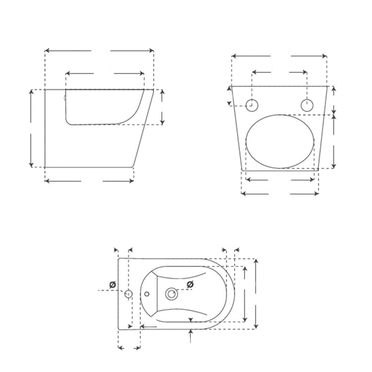 Bidet suspendu argent-blanc Umbra