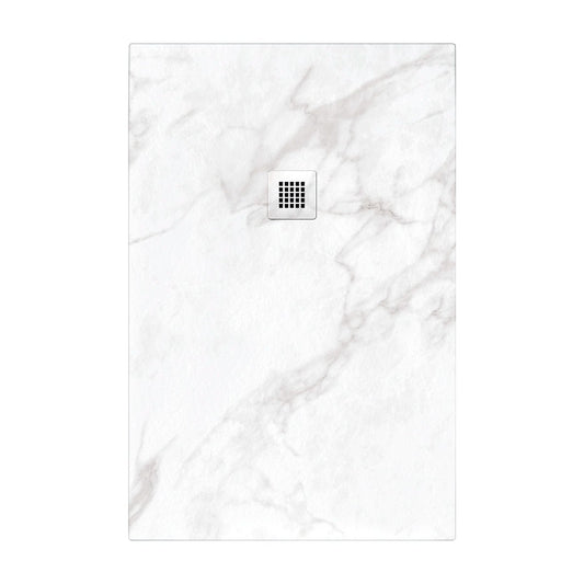 Receveur de douche imitation marbre blanc Calobra