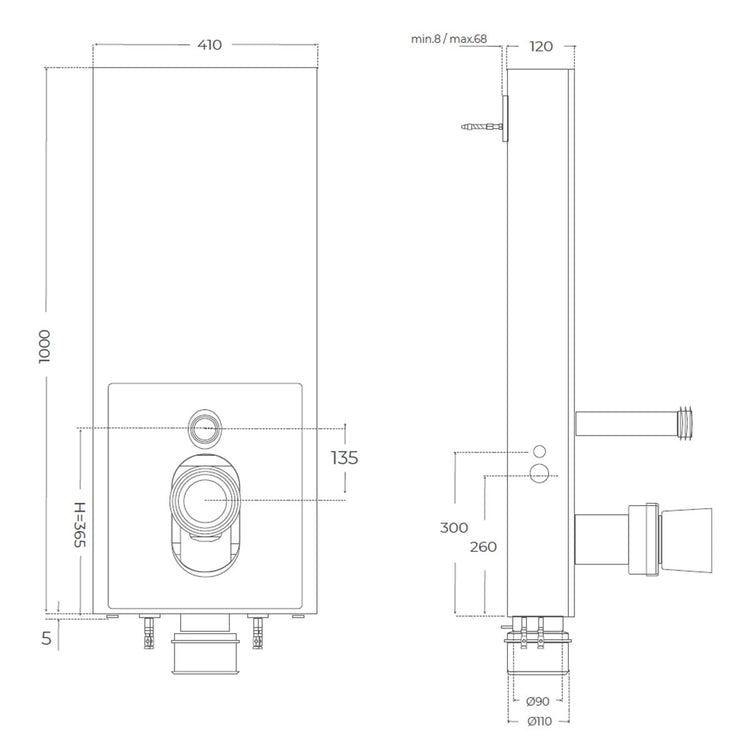 Réservoir vertical compact vue de l'Empire Blanc
