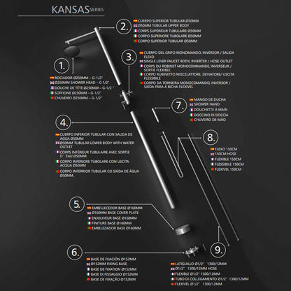 Columna de ducha exterior Kansas - The Bath