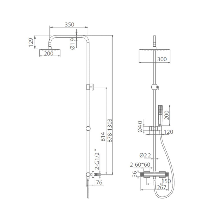 Colonne de douche thermostatique Firenze