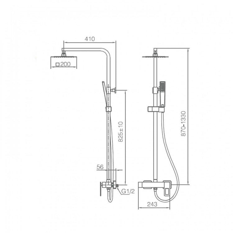 Colonne de douche noir table de mixage Suède