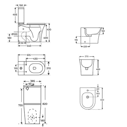 Pack WC + bidet Leto
