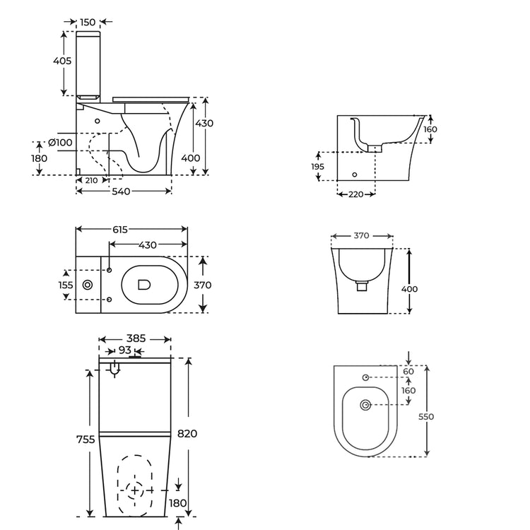 Pack WC + bidet Leto