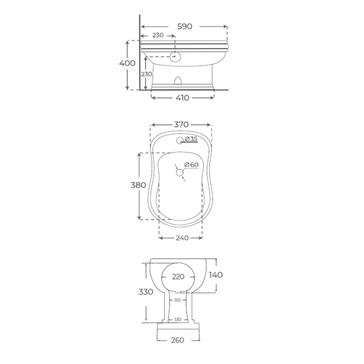 Bain Bidet modèle d'Athènes de Fossiles Natura
