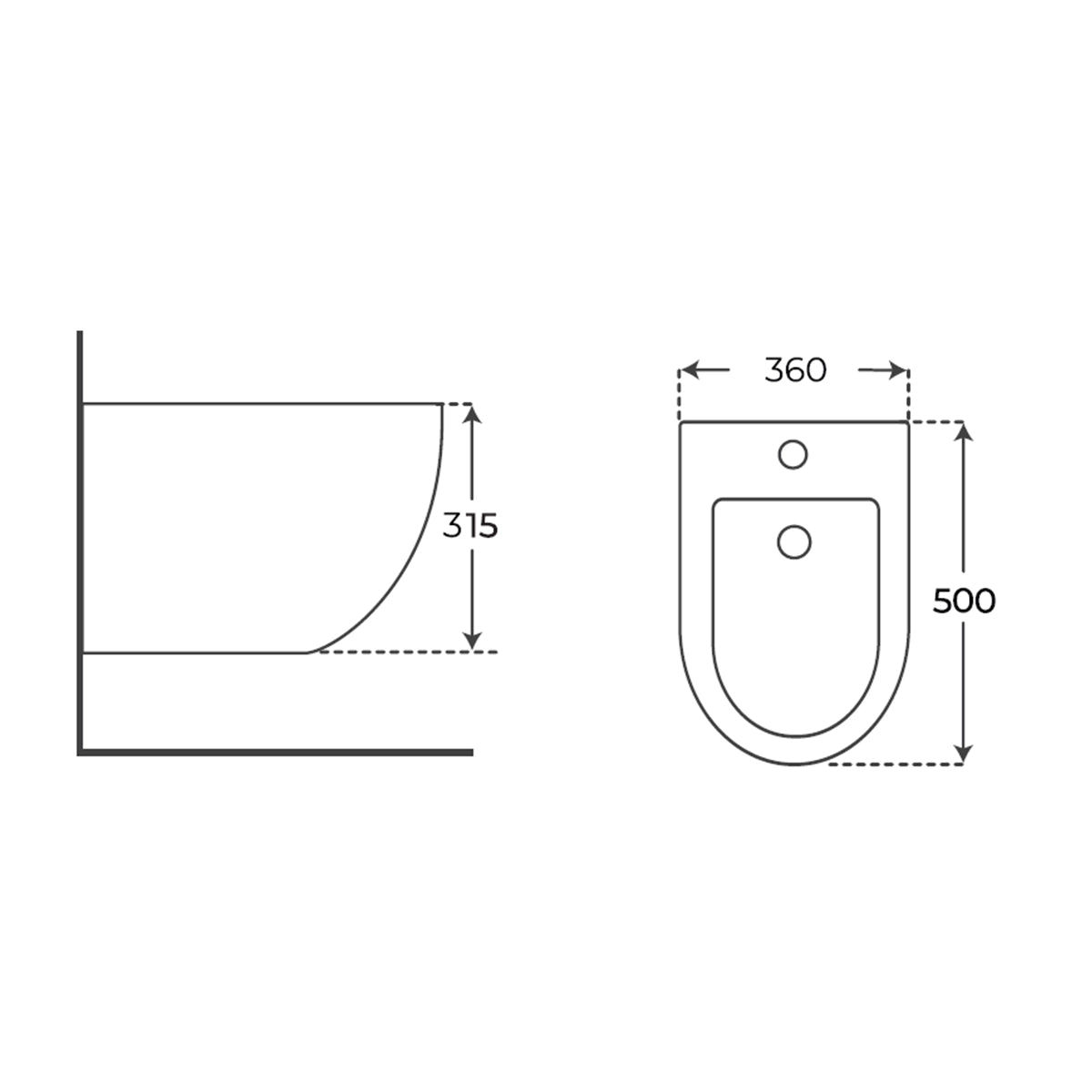 Bidet suspendu noir mat Elba
