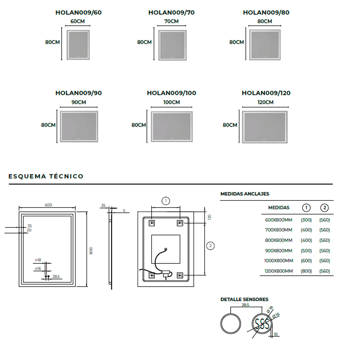 Miroir tactile Holland
