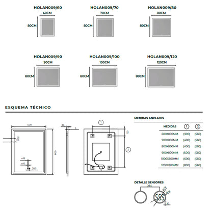 Miroir tactile Holland