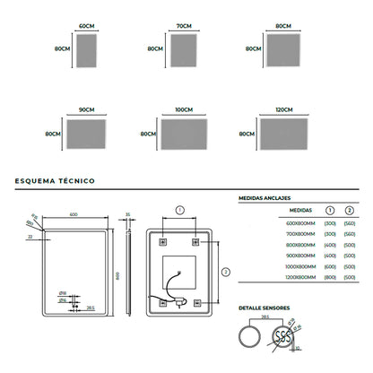 Miroir aux bords arrondis Praga