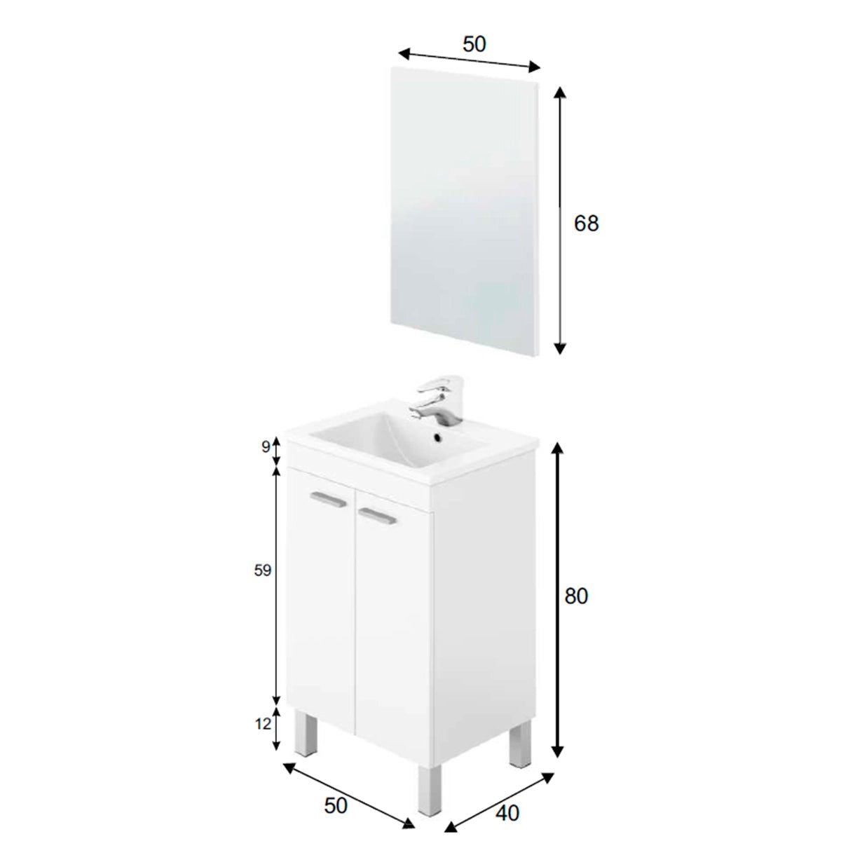 Mueble de baño barato Koncept con lavabo - Thebath