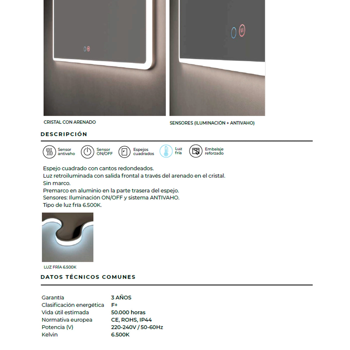 Miroir aux bords arrondis Praga