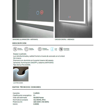 Miroir tactile Holland