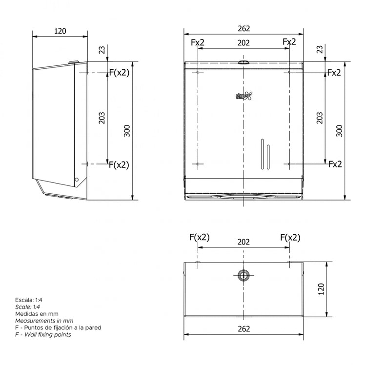 Distributeur de serviettes en papier brillant