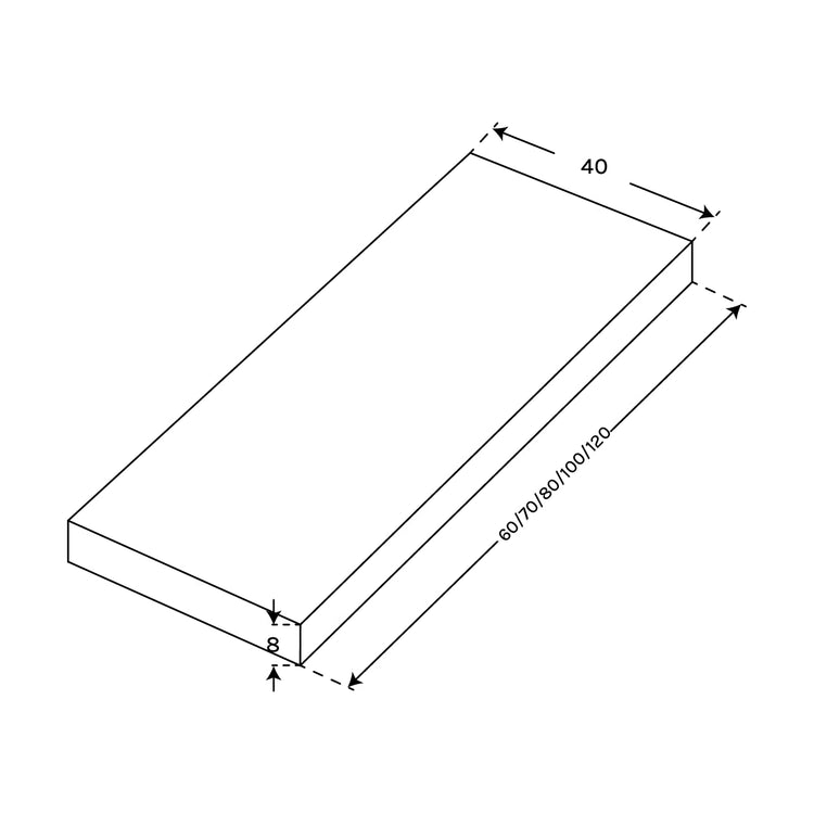 Plan de travail avec profondeur réduite 40 cm Flow