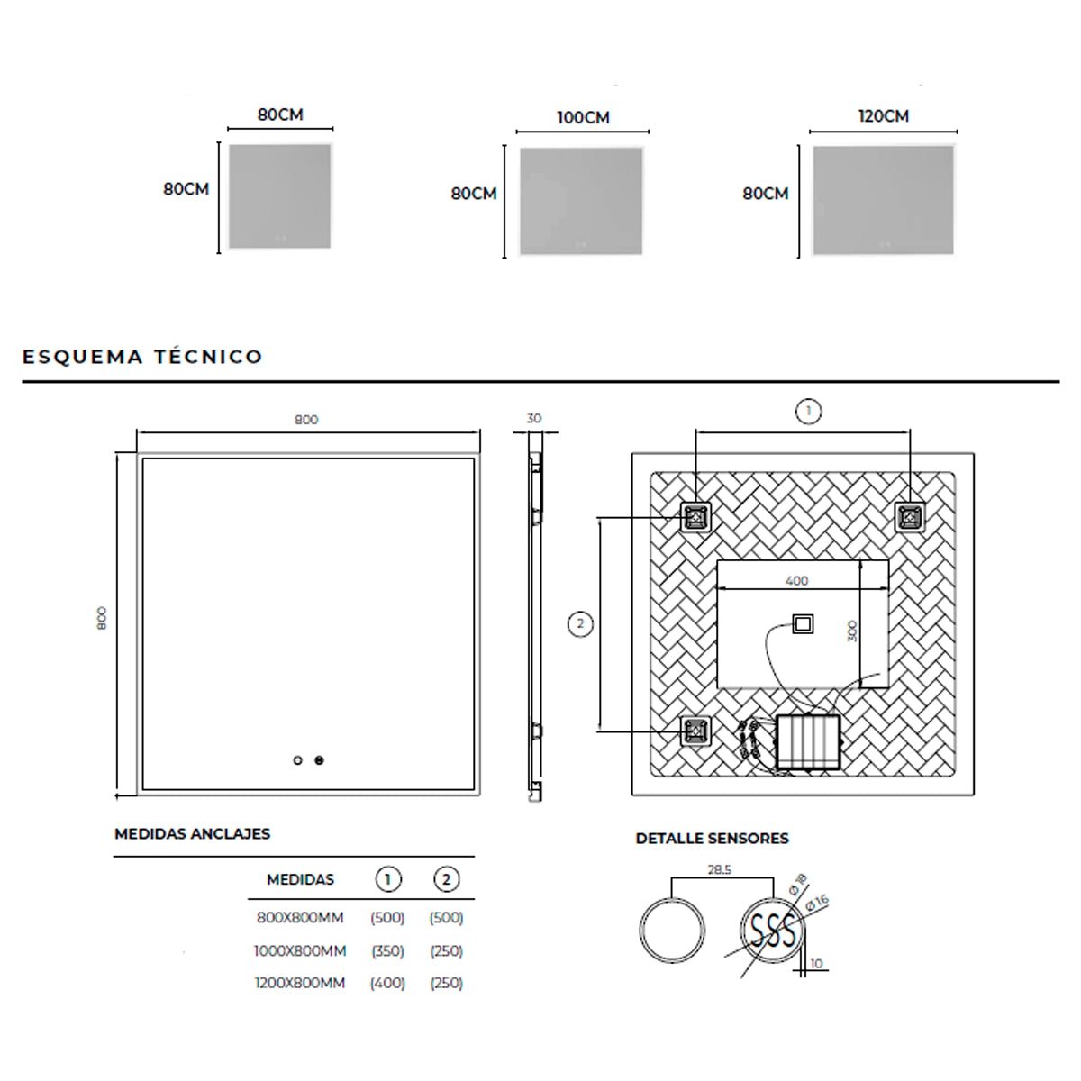 Espejo baño Boston - Thebath
