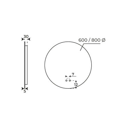 Espejo con luz Dante - The Bath