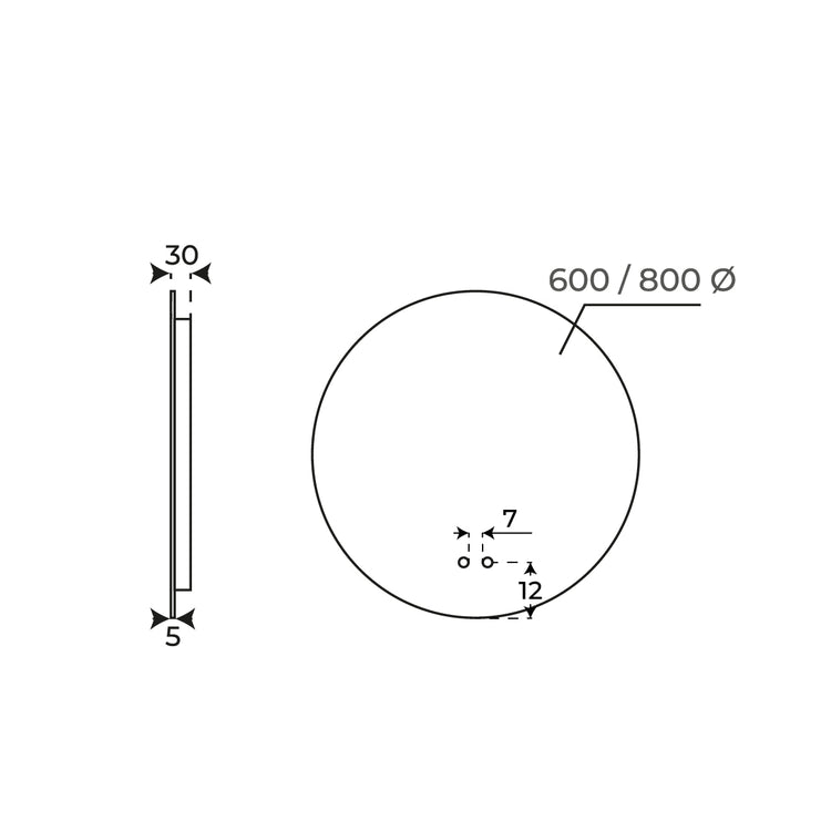 Miroir avec lumière Dante