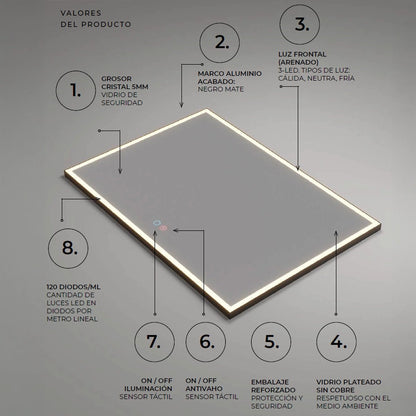 Espejo con luz led Suiza - Thebath