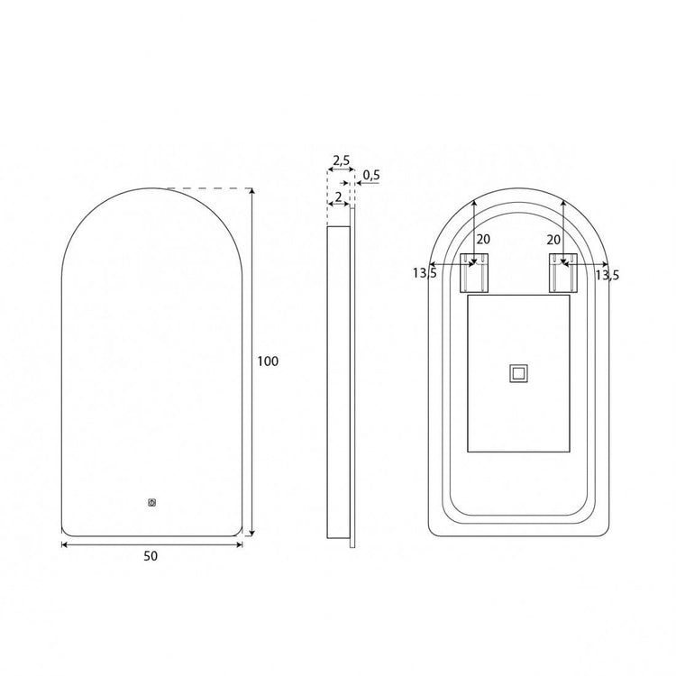 Miroir de salle de bain Apolo avec lumière LED